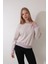 Pembe Çizgili Bisiklet Yaka Selanik Sweatshirt - 2433 5