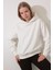 Ekru Sırtı Etnik Nakış Işlemeli Bisiklet Yaka Sweatshirt - 2435 4