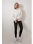 Ekru Sırtı Etnik Nakış Işlemeli Bisiklet Yaka Sweatshirt - 2435 5