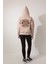 Bej Sırtı Etnik Nakış Işlemeli Bisiklet Yaka Sweatshirt - 2435 3