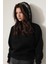 Siyah Sırtı ve Kapüşonu Gül Dalı Nakışlı Kapüşonlu Sweatshirt - 2430 3
