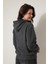 Antrasit Önü Kanaviçe Nakışlı Kanguru Cepli Kapüşonlu Selanik Sweatshirt - 2431 5