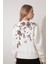 Ekru Arkası Gül Nakışlı Bisiklet Yaka Sweatshirt - 2432 1