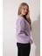 Lila Sırtı Etnik Çiçek Nakış Işlemeli Bisiklet Yaka Sweatshirt - 2438 3