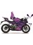 Cfmoto 250SR "mor - Mavi" racıng model Parçalı Motosıklet Kaplama Stıcker Etıket Modelı 1