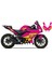 Motiker Yamaha YZF-R25 2019-2024 Mcqueen Pembe Sticker Parçalı Motosiklet Kaplama Etiket Modeli 1