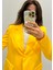Saten Blazer Ceket -Sarı 1