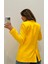 Saten Blazer Ceket -Sarı 4