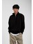 Siyah Yakası Fermuarlı Basic Şardonlu Sweatshirt 7