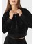 Streç Pamuklu Logo Baskılı Relaxed Fit Kapüşonlu Crop Sweat Bayan Sweat 7W000007 AF10195 UC001 3