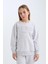 Kız Çocuk Gri Bisiklet Yaka Baskılı Sweatshirt D6628A824AU 1