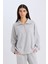 Regular Fit Yarım Fermuarlı Dik Yaka Basic Düz Sweatshirt D9009AX24WN 1