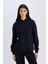 Relax Fit Kapüşonlu Basic Düz Sweatshirt E1995AX24WN 1