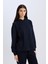 Relax Fit Kapüşonlu Basic Düz Sweatshirt E1995AX24WN 4