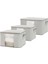 3'lü Pvc Pencereli Gri Balıksırtı Hurç Set 1 Adet 60 x 43 x 35 / 2 Adet 45 x 40 x 30 cm 2