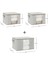 3'lü Pvc Pencereli Gri Balıksırtı Hurç Set 1 Adet 60 x 43 x 35 / 2 Adet 45 x 40 x 30 cm 3