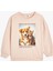 Sweatshirt Bisiklet Yaka Köpek Baskılı Uzun Kollu Pamuklu 1