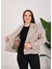 Kadın Balık Sırtı Düğmeli Kısa Kaşe Kaban 5