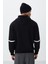 Siyah Pamuklu Kalın Içi Tüylü Yumuşak Dokulu Comfort Fit Nakışlı Erkek Sweatshirt - 88417 5