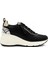 Kadın Siyah Bağcıklı Fermuarlı Deri Sneaker 1