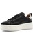 Kadın Siyah Bağcıklı Kalın Tabanlı Deri Sneaker 4