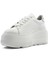 Kadın Beyaz Bağcıklı Kalın Tabanlı Deri Sneaker 4