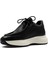 Erkek Siyah Bağcıklı Kalın Tabanlı Deri Sneaker 4