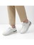 Erkek Beyaz Bağcıklı Deri Sneaker 2