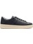 Erkek Lacivert Bağcıklı Kalın Tabanlı Deri Sneaker 1