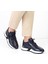 Erkek Lacivert Bağcıklı Açma Deri Sneaker 2