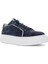 Erkek Mavi Bağcıklı Kalın Tabanlı Süet Deri Sneaker 3