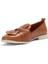 Kadın Taba Fiyonk Detaylı Deri Loafer 4