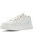 Erkek Beyaz Bağcıklı Kalın Tabanlı Deri Sneaker 4