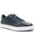 Erkek Lacivert Bağcıklı Kalın Tabanlı Deri Sneaker 3