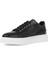 Erkek Siyah Bağcıklı Kalın Tabanlı Deri Sneaker 4