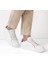 Erkek Beyaz Bağcıklı Kalın Tabanlı Deri Sneaker 1