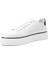 Erkek Beyaz Bağcıklı Kalın Tabanlı Deri Sneaker 4