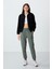Siyah Kalın Yumuşak Dokulu Dik Yaka Oversize Nakışlı Polar Kadın Sweatshirt - 97293 2