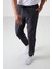 Siyah Polyester Ince Yumuşak Comfort Fit Erkek Eşofman Alt - 82119 1