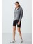 Gri Melanj Kalın Yumuşak Dokulu Kapüşonlu Oversize Nakışlı Polar Kadın Sweatshirt -97286 2
