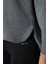 Gri Melanj Kalın Yumuşak Dokulu Kapüşonlu Oversize Nakışlı Polar Kadın Sweatshirt -97286 3