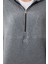Gri Melanj Kalın Yumuşak Dokulu Kapüşonlu Oversize Nakışlı Polar Kadın Sweatshirt -97286 5