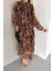 Dipmoda kadın eteği kat kat leopar desenli şifon elbise DPKKLF2036 3