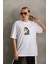 Miracotton Unisex Baskılı Oversize T-Shirt - Beyaz 4