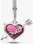 Kırmızı Kalp ve Ok Murano Cam Sallantılı Charm 1