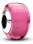Gümüş Pembe Mini Murano Cam Charm 2