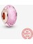 925 Ayar Yönlü Pembe Murano Cam Charm 1