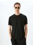 Kısa Kollu Bisiklet Yaka Viskon Karışımlı Basic T-Shirt 3