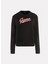 Siyah Kadın Bisiklet Yaka Normal Kalıp Desenli Sweatshirt Gj Cn Reg Guess J Sc - Organıc Co/p 5