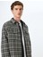 Uzun Kollu Kapaklı Cep Detaylı Ekose Tüvit Gömlek Ceket 2